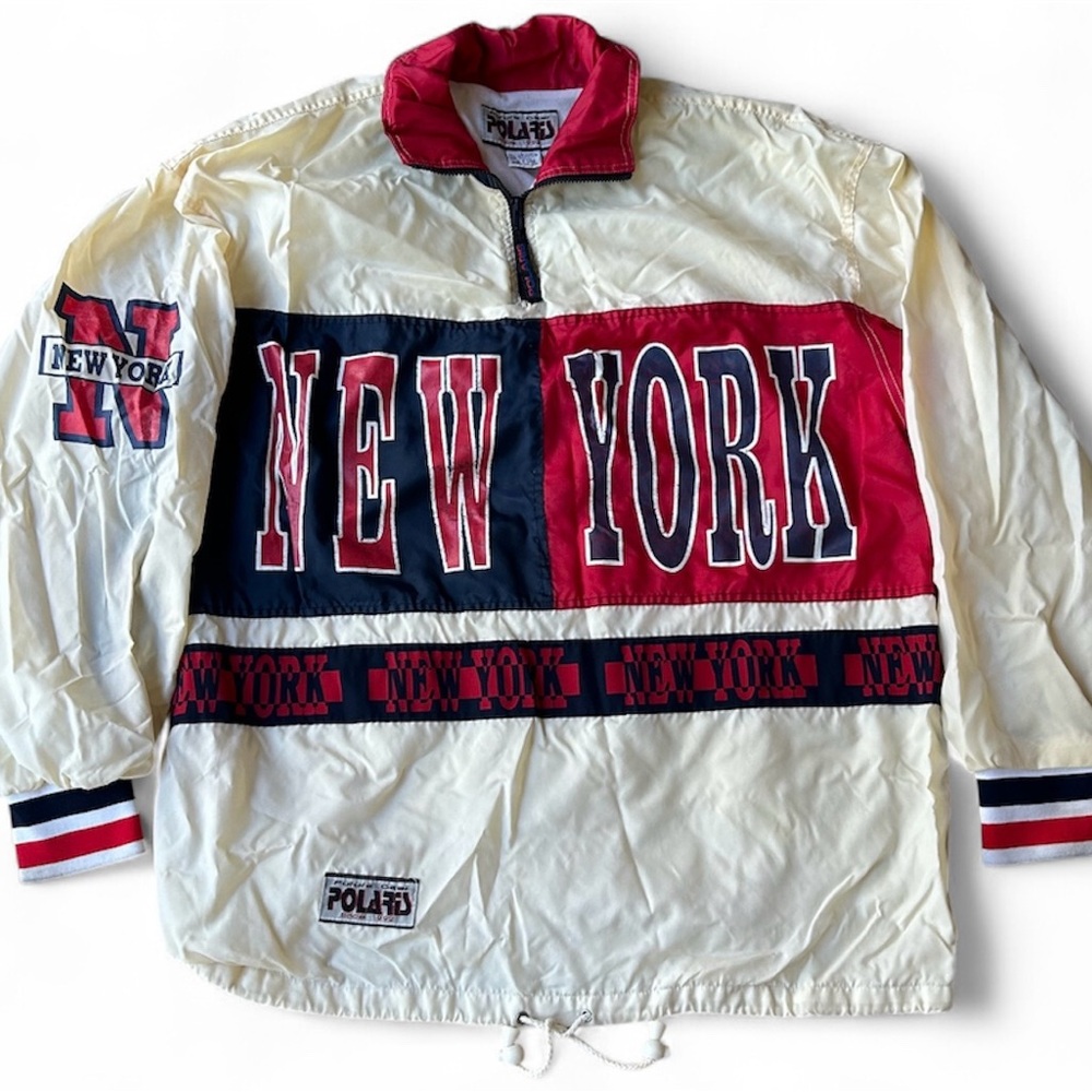 Vintage POLARIS New York Pullover Windbreaker Jacket Large RARE 1990s